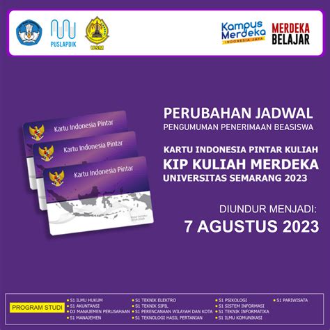 Perubahan Jadwal Pengumuman Beasiswa Kip Kuliah 2023 Beasiswa Usm