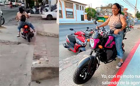 Mujer compra una moto nueva y segundos después la estrella Chapin TV