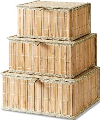 Ruosuruosu Decorative Wicker Storage Bins With Lids Woven Seagrass Storage Baskets