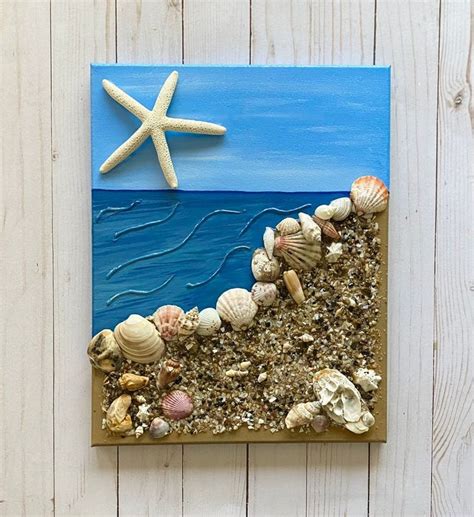 Beach Canvas Art3d Beach Wall Artresin Artmixed Media Beach Art