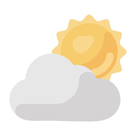 Partly Cloudy Weather Icon In Flat Design 6747612 Vector Art At Vecteezy