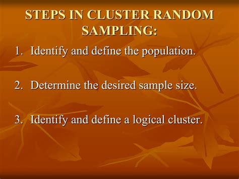 Cluster And Multistage Sampling Ppt