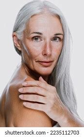 Image Beautiful Senior Woman Posing On Stock Photo