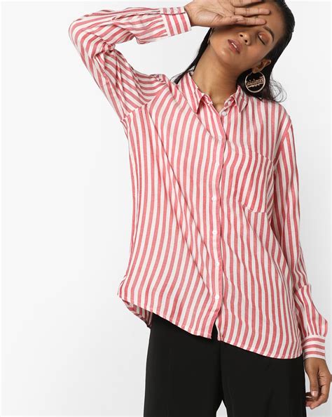 Red And White Striped Shirts For Women