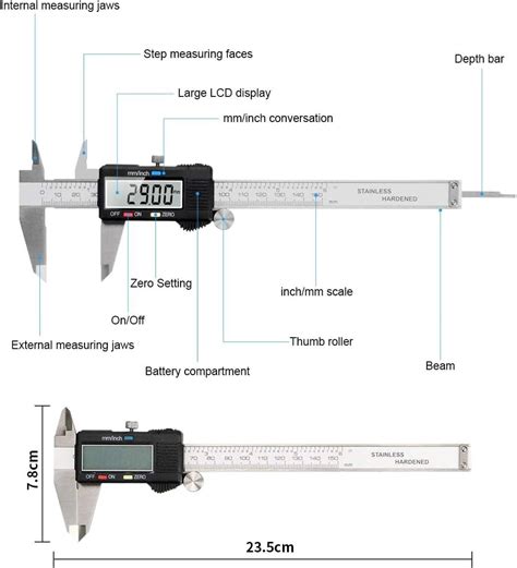 Qfun Vernier Digital Caliper Stainless Steel Inch Mm Review The