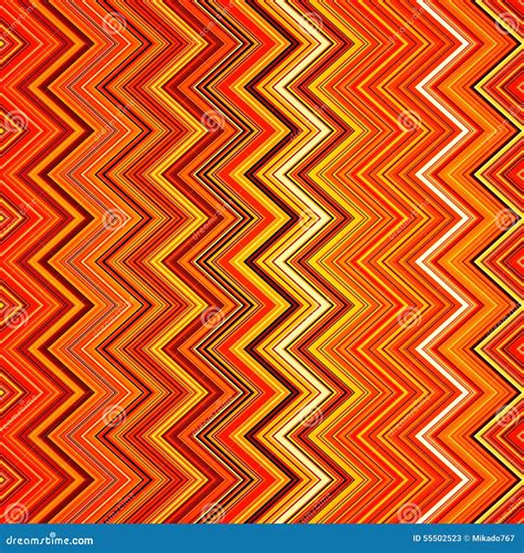 Abstract Red Orange White And Black Zig Zag Stock Vector