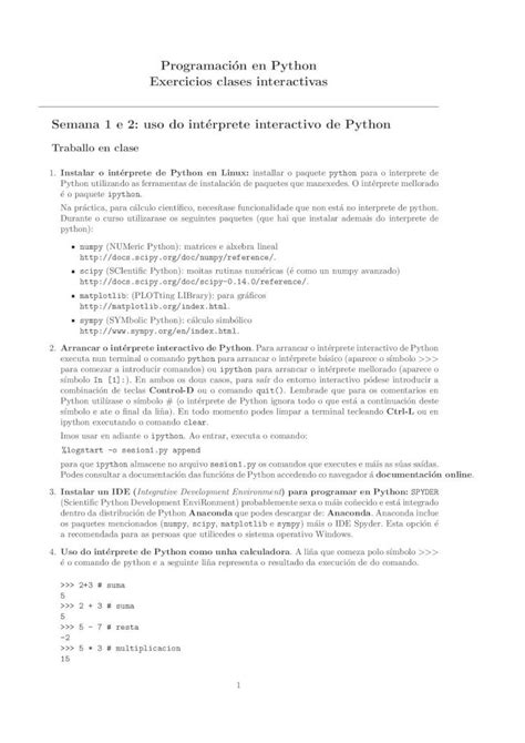 Pdf Programacion En Python Exercicios Clases Interactivas Persoal