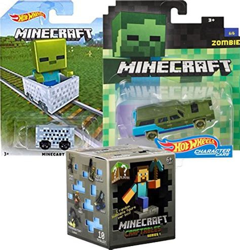 Buy Minecraft Hot Wheels Zombie Wagon Pixel Character Car Minecart Ride On Cube Box Car