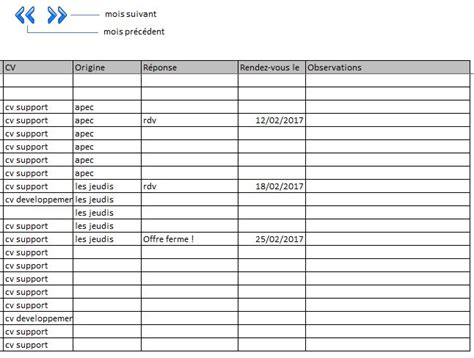 Mes Candidatures Sur Excel