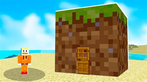 Hice Una Casa En Un Bloque De Tierra En Minecraft Youtube