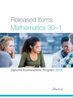 Mathematics 30 1 Released Items 2019 Alberta Mathematics 30 1