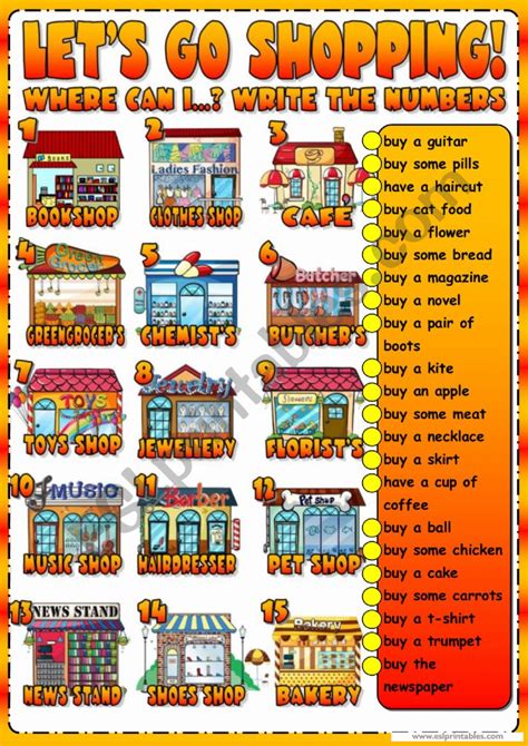 Let´s Go Shopping Esl Worksheet By Marmar363