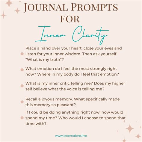 Journal Prompts For Inner Clarity In Journal Prompts Prompts