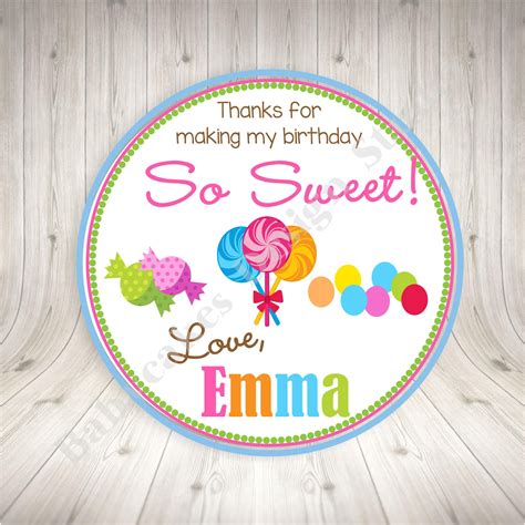 Sweet Shoppe Favor Tag Thank You Tags Candyland Party Favor Etsy