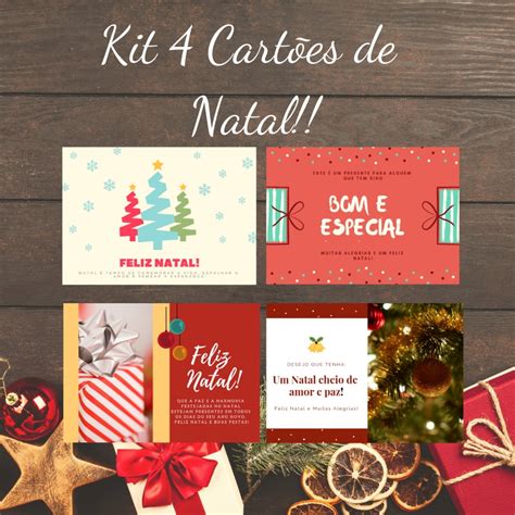 Kit Cartões de Natal PRODUTO DIGITAL Elo7 Produtos Especiais