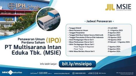 Proses Ipo Pt Multisarana Intan Eduka Tbk Msie Masuk Dalam Daftar