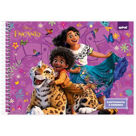 Caderno Cartografia E Desenho Capa Dura Folhas Disney Encanto