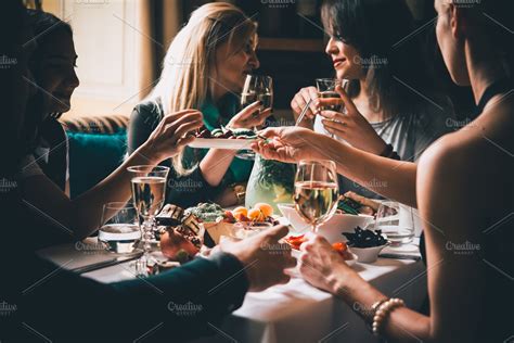 Dinner with friends | High-Quality Food Images ~ Creative Market