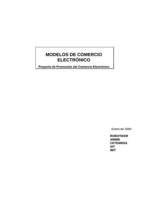 Pdf Modelos De Comercio Electr Nico Pdf Fileconceptos B Sicos Del