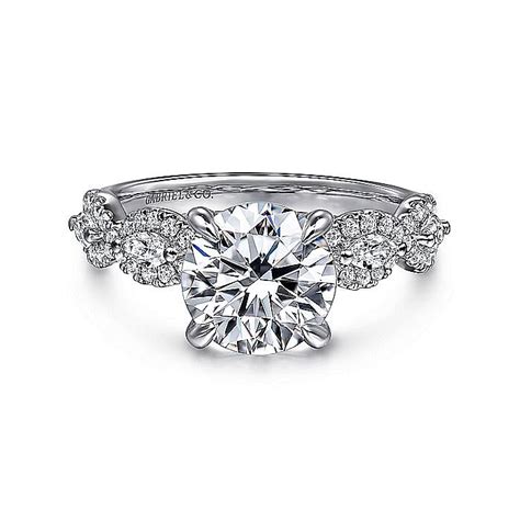 14k White Gold Twisted Round Diamond Engagement Ring Koerbers Fine Jewelry Inc New Albany In