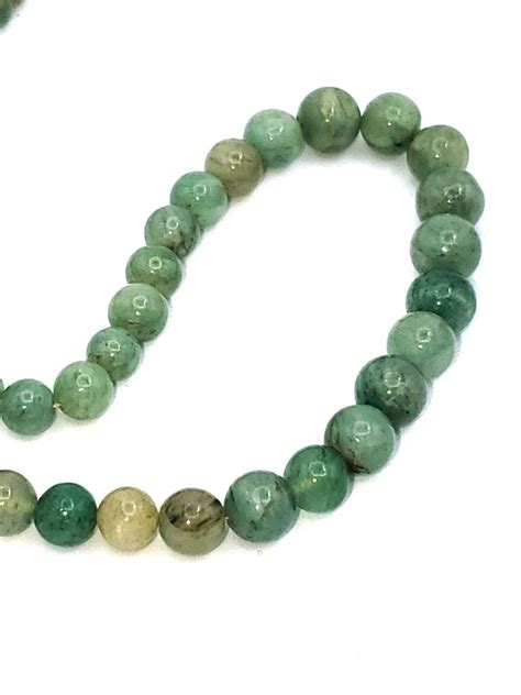 Nephrite Jade Bead Necklace Vintage Jade Necklace Gra Gem