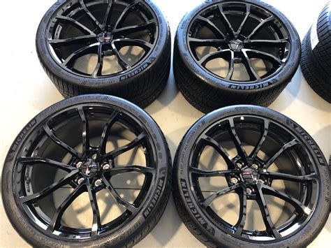 Gm C7 Grand Sport Gloss Black Corvette Wheel And Michelin Tire Package