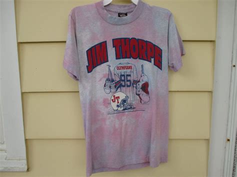 Vintage 1995 Mens Tee Shirt Jim Thorpe Tye Dye Small Football Etsy