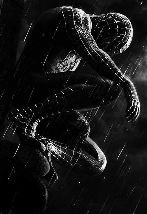 Spider Man 3 Symbiote Suit Black And White Poster On Behance