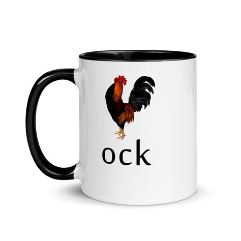 Cock Funny Mug With Color Inside Etsy