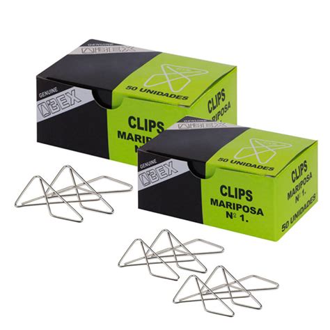 Caja De Clip Mariposa Alex 50Unidades Coversa Clip Mariposa