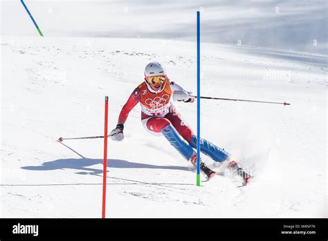 February Michelle Gisin Of Switzerland Competing In Womens