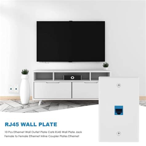 Qzpd Pieces Ethernet Wall Outlet Plate Cat Rj Wall Plate Jack