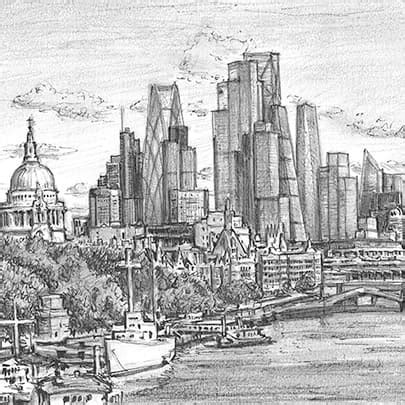 View the artwork City of London ten years in the future - Original Drawings