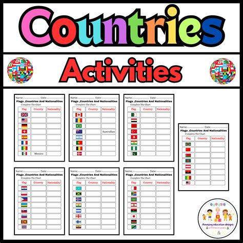 Activities Flags Countries And Nationalities Worksheets Made By Teachers