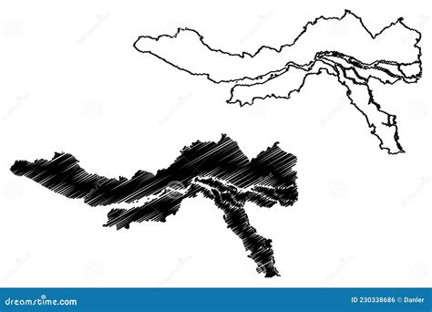 Cuttack District Odisha State, Republic of India Map Vector ...