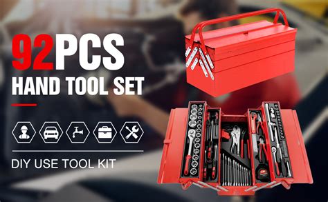 Aerostralia Home Tool Kits Box 92pcs Multi Hand Tool Set Precision Screwdriver Hammer Repair