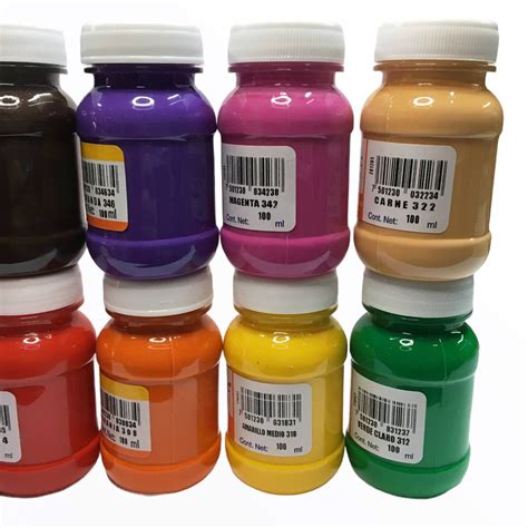 Set Pinturas Acrilicas Politec 12 Piezas 100ml Papelería La América