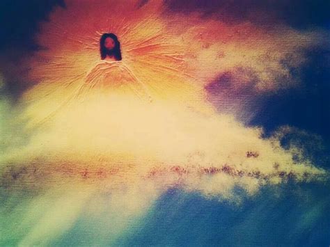 Jesus Coming On The Clouds Painting | Cloud painting, Painting, Jesus