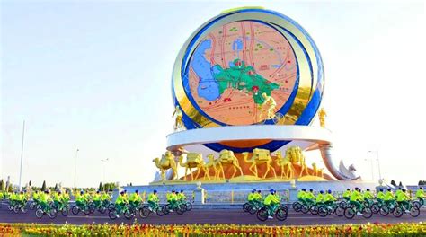 Main Bicycle Monument In Ashgabat Ayan Travel Agency Turkmenistan