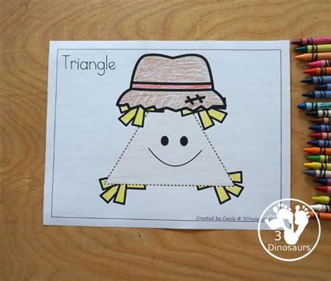 Free Scarecrow Shape Tracing Printable 3 Dinosaurs