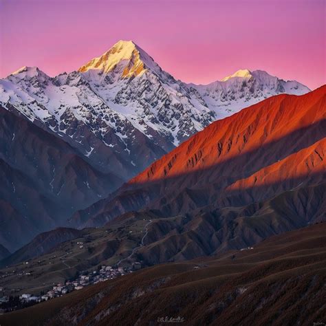 Premium Photo Snowy Mountains