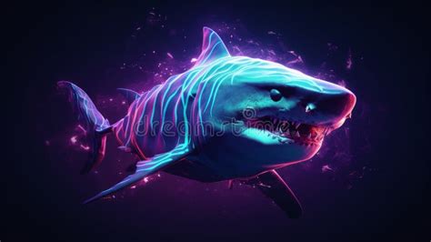 Neon Color Light Shark Wallpaper - 3d Hd Wallpapers Inspired by Jakub Schikaneder Stock ...