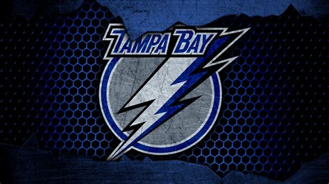 Logo NHL Tampa Bay Lightning In Blue Heptagon Background Basketball 4K ...