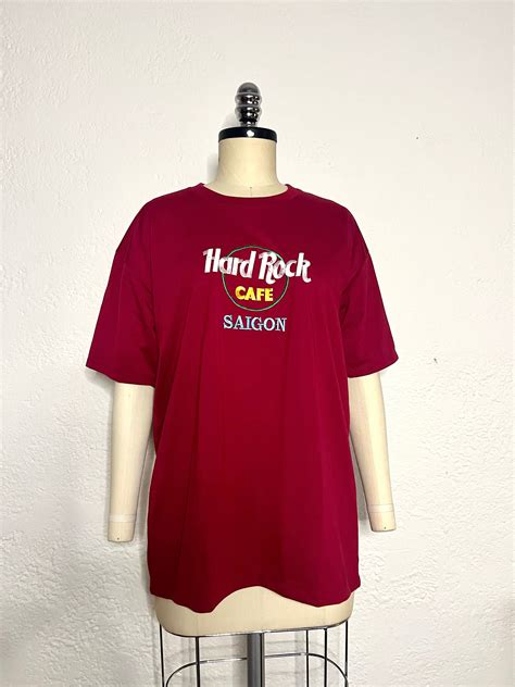 Hard Rock Cafe Saigon 90s Shirt Vietnam Souvenir Embroidered T Shirt