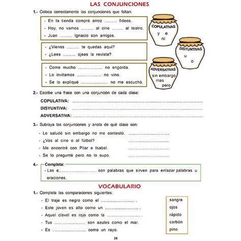 Ejercicios De Las Conjunciones Pdf Buscar Con Google Conjunciones