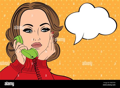 Pop Art Retro Woman In Comics Style Talking On The Phone Stock Vector