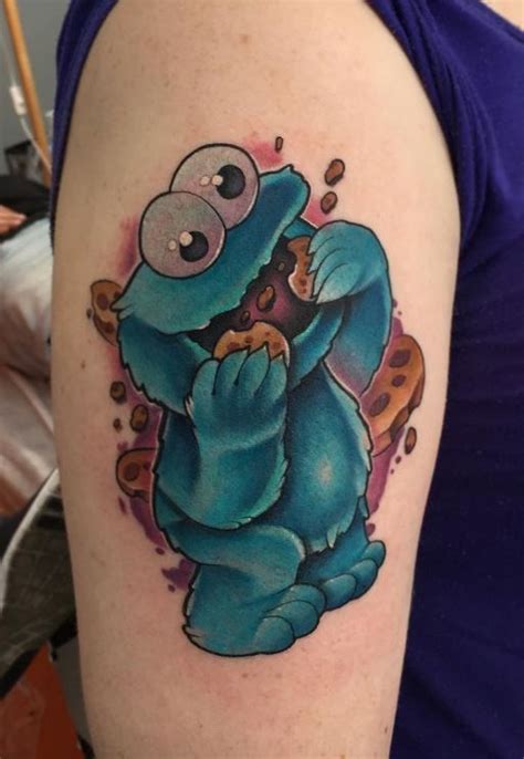 Cute Cookie Monster Tattoo Inkstylemag Monster Tattoo Monster