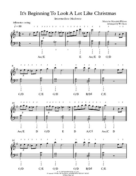 It S Beginning To Look A Lot Like Christmas By Meredith Willson Sheet Music And Lesson