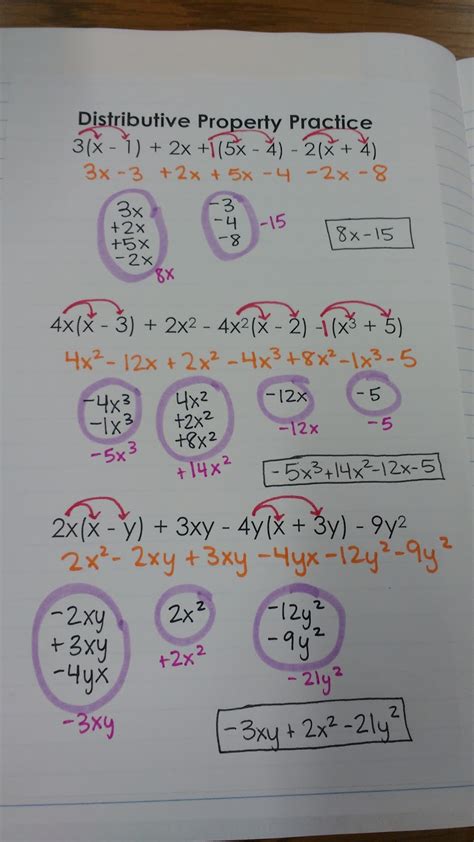 Math Love Distributive Property Inb Pages