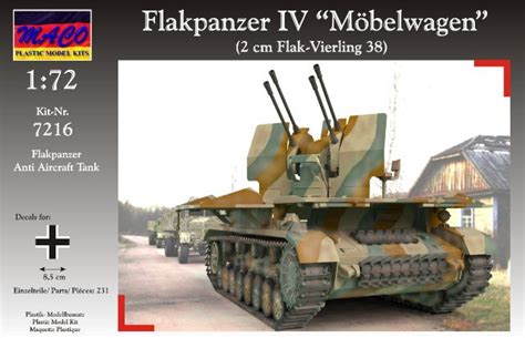 Maco Plastic Model Kits 1/72 WWII German Flakpanzer IV Moebelwagen AA ...